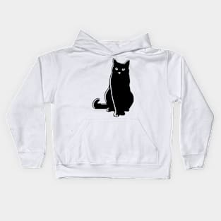 Cat Black Silhouette Pet Animal Cool Style Kids Hoodie